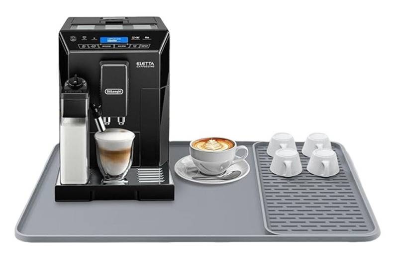 Coonoor Abtropfmatte 2-in-1 Kaffeemaschinenmatte mit abnehmbarer Abtropfmatte, Zubehör für Geeignet für Küchenarbeitsplatten, Kaffeebar-Zubehör, ideal für den Einsatz unter Kaffeemaschinen, Kaffeekannen, Espressomaschinen und Geschirrhaltern., Hauptmatte 60×40 cm, abnehmbare Trockenmatte 40×19 cm. von Coonoor