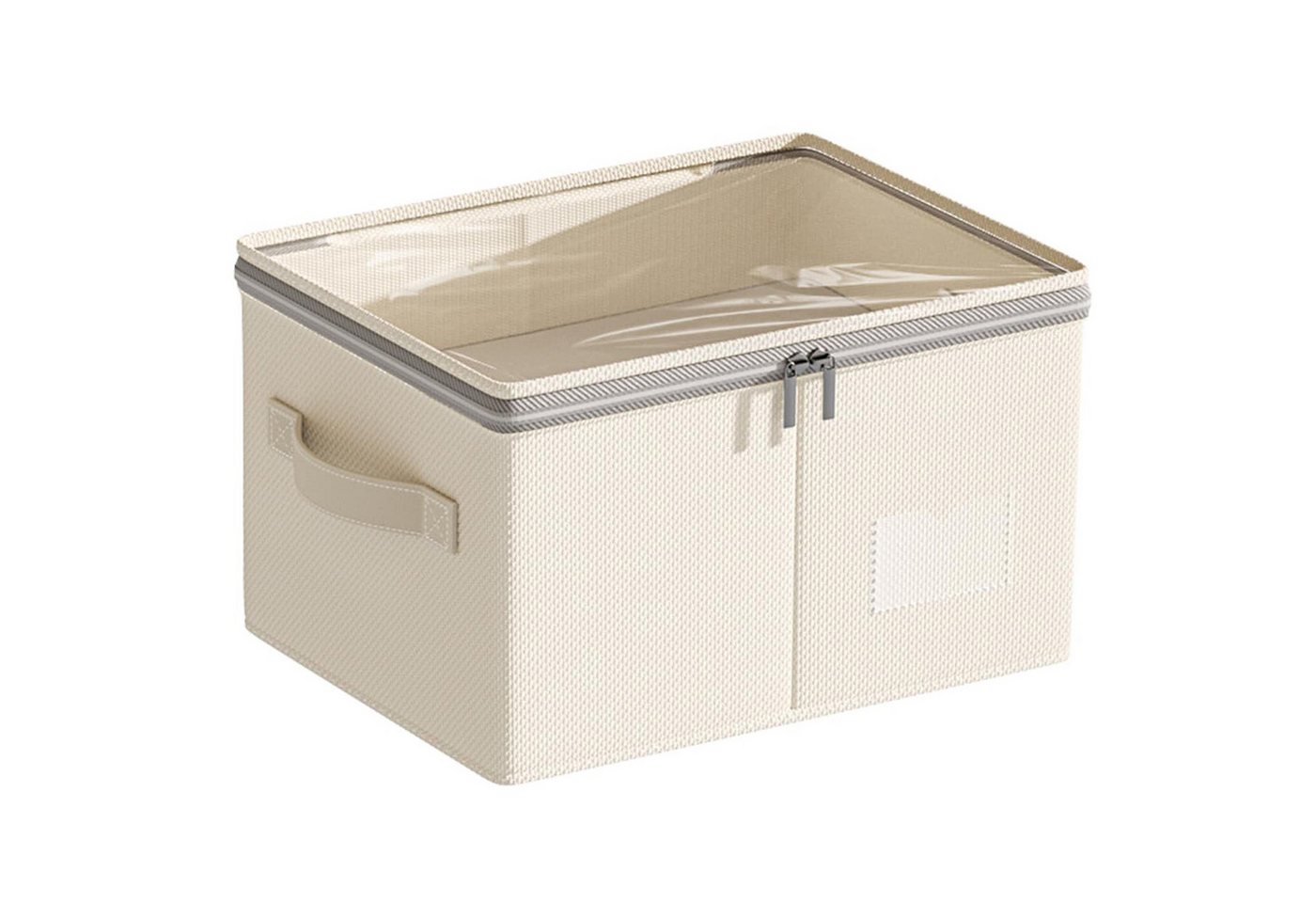 Coonoor Aufbewahrungsbox Aufbewahrungsbox aus Baumwoll-Leinen mit transparentem Deckel, (in vier Größen erhältlich), staubdichte Reißverschluss-Aufbewahrungsbox, faltbare Aufbewahrungsbox von Coonoor