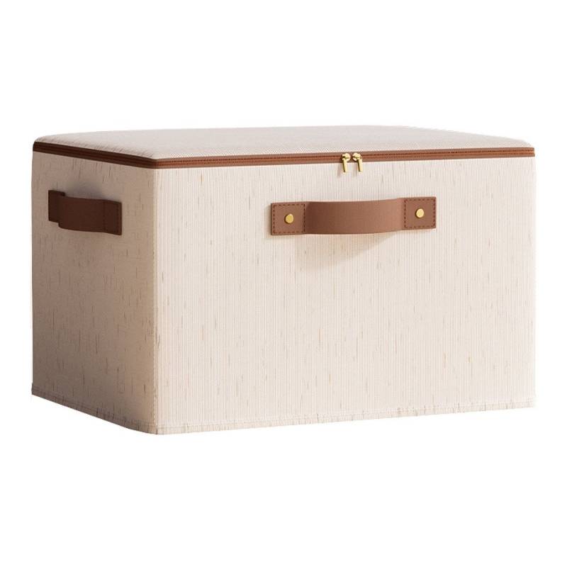 Coonoor Aufbewahrungsbox Aufbewahrungsbox mit Reißverschluss, Aufbewahrungsbox mit Deckel, große Baumwoll-Leinen-Aufbewahrungsbox von Coonoor