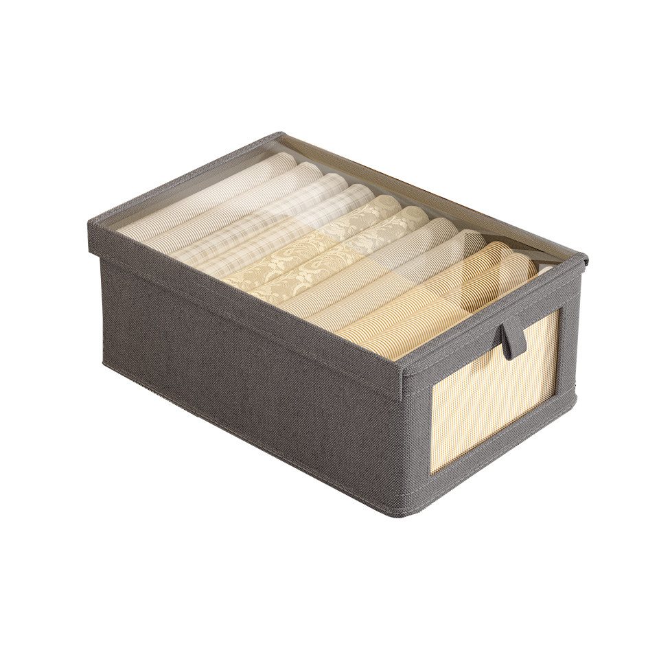 Coonoor Aufbewahrungsbox Faltbare Aufbewahrungsbox, Mit transparentem Deckel, Kleiderschrank-Organisation zu Hause, Kleidungssortierung von Coonoor