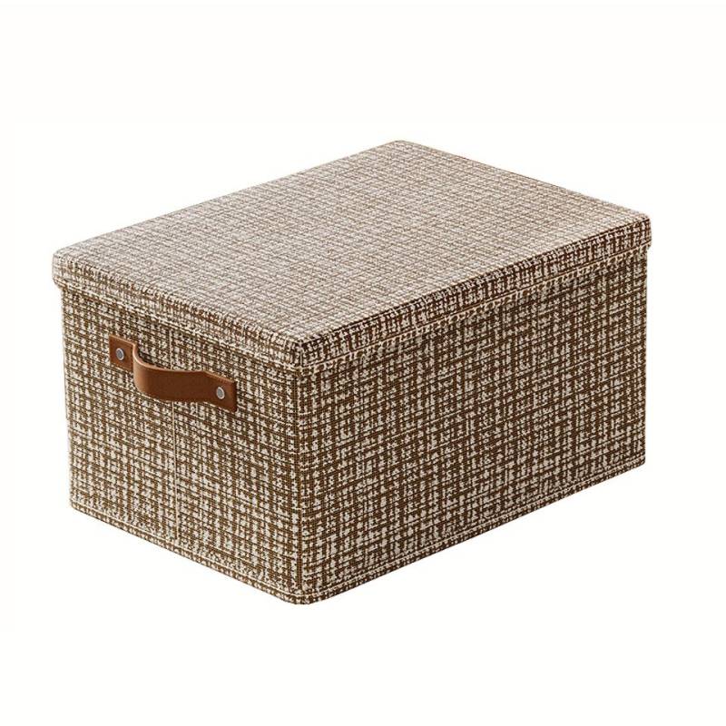 Coonoor Aufbewahrungsbox Große Aufbewahrungsbox mit Deckel, faltbare Aufbewahrungsbox, Baumwolleleinen Aufbewahrungsbox, Kleiderorganizer von Coonoor