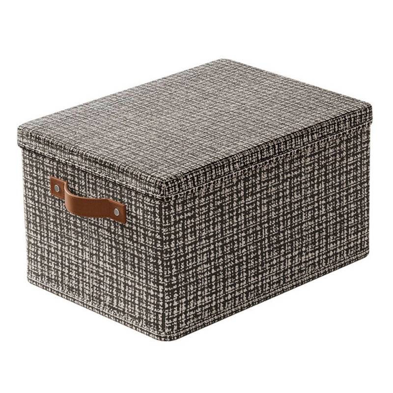 Coonoor Aufbewahrungsbox Große Aufbewahrungsbox mit Deckel, faltbare Aufbewahrungsbox, Baumwolleleinen Aufbewahrungsbox, Kleiderorganizer von Coonoor