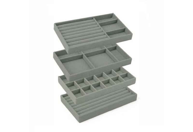 Coonoor Aufbewahrungsbox Schmucktablett, Schmuckorganisierer, Schmuckaufbewahrungsbox (4 St), Einlage für Schubladen, Stapelbar für Präsentation und Ordnung von Coonoor