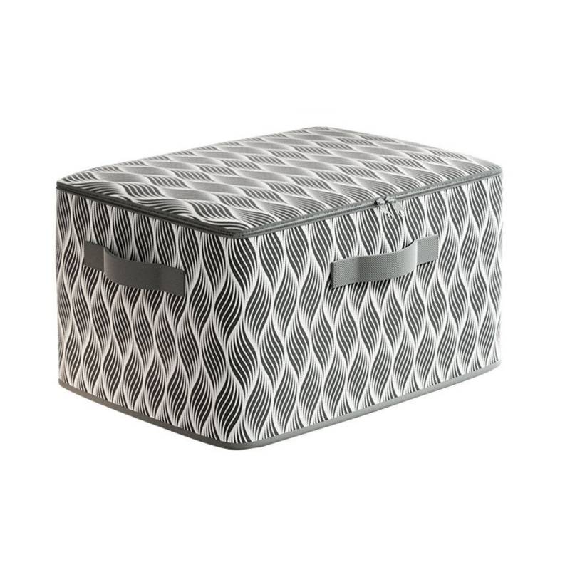 Coonoor Aufbewahrungsbox Wäscheaufbewahrungsbox mit Deckel, faltbare Aufbewahrungsbox, Reißverschluss-Aufbewahrungsbox, Aufbewahrungsbox mit Blattmuster von Coonoor