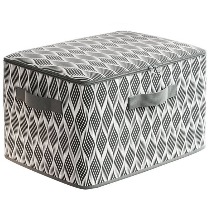 Coonoor Aufbewahrungsbox Wäscheaufbewahrungsbox mit Deckel, faltbare Aufbewahrungsbox, Reißverschluss-Aufbewahrungsbox, Aufbewahrungsbox mit Blattmuster von Coonoor