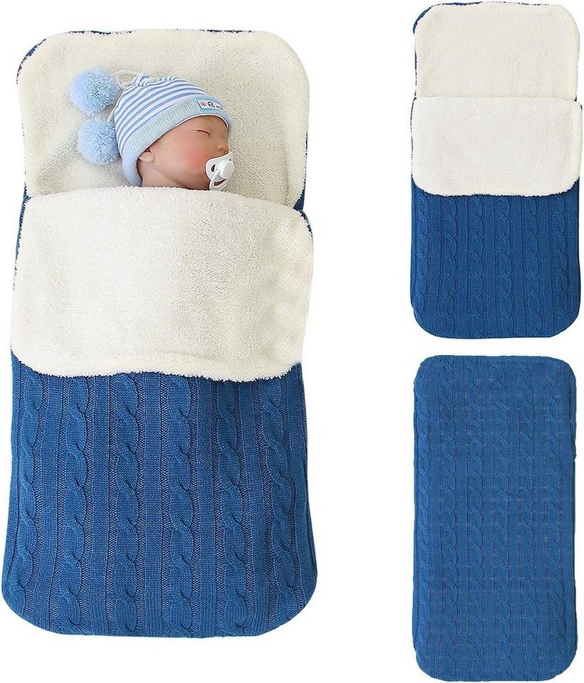 Coonoor Babyschlafsack Baby Winter, dicke warme Kinderwagen Strickdecke, Kuscheldecke von Coonoor