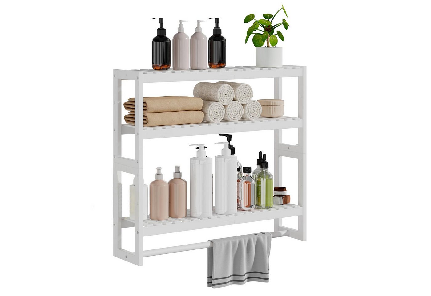 Coonoor Badregal Bambus-Badregal mit 3 Ebenen – Höhenverstellbar, Wand- oder Standregal, 1-tlg., Badezimmerregal mit Handtuchhalter – platzsparend und praktisch Coonoor Badregal Bambus-Badregal mit 3 Ebenen – Höhenverstellbar, Wand- oder Standregal, 1-tlg., Badezimmerregal mit Handtuchhalter – platzsparend und praktisch von Coonoor