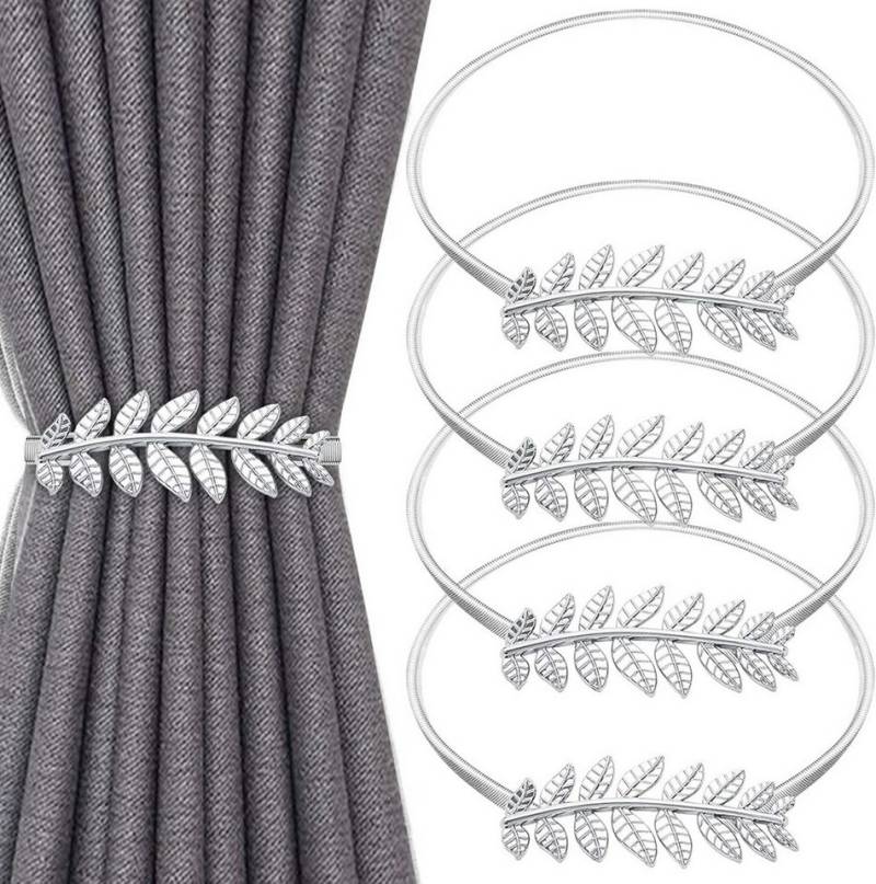 Coonoor Dekoklammer für Raffhalter Vorhang Raffhalter Elastische Schnalle Blattartig Vorhangringe, (4-tlg) von Coonoor