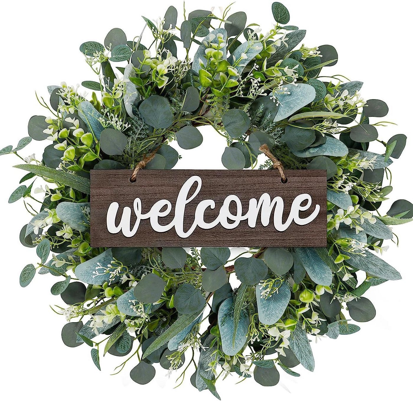 Coonoor Dekokranz Weihnachtskranz Willkommensschild Vordertür Künstliche Kranz Deko, für Haustür Zuhause Tür Fenster Wand Coonoor Dekokranz Weihnachtskranz Willkommensschild Vordertür Künstliche Kranz Deko, für Haustür Zuhause Tür Fenster Wand von Coonoor