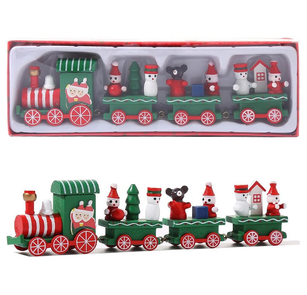 Coonoor Dekoobjekt Weihnachten Zug Deko Weihnachten Tischdeko Mini Weihnachtszug (1 St), Holz Eisenbahn Weihnachtsdeko Weihnachten Neujahr Geschenke von Coonoor