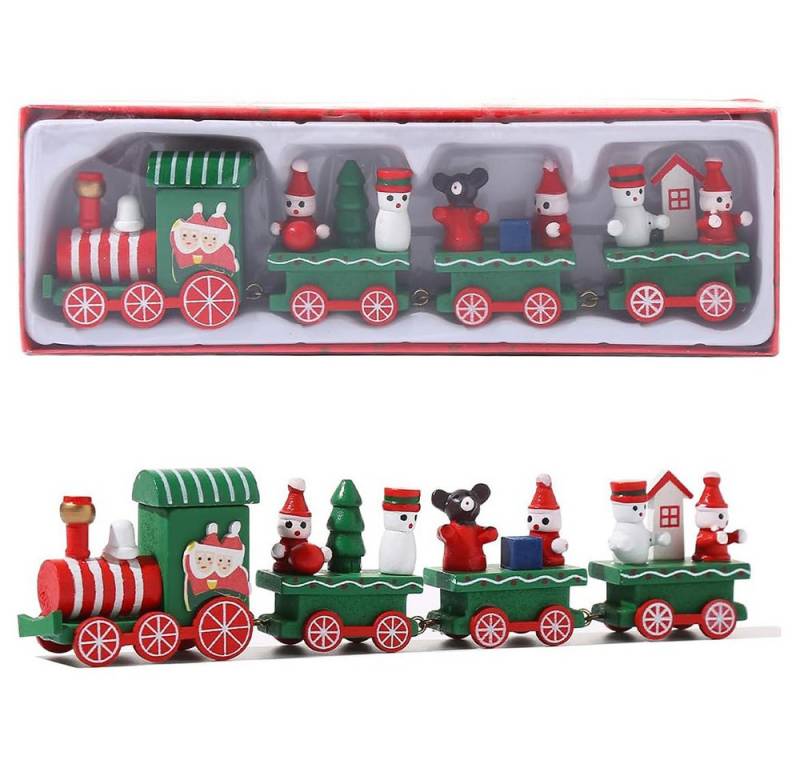 Coonoor Dekoobjekt Weihnachten Zug Deko Weihnachten Tischdeko Mini Weihnachtszug (1 St), Holz Eisenbahn Weihnachtsdeko Weihnachten Neujahr Geschenke von Coonoor