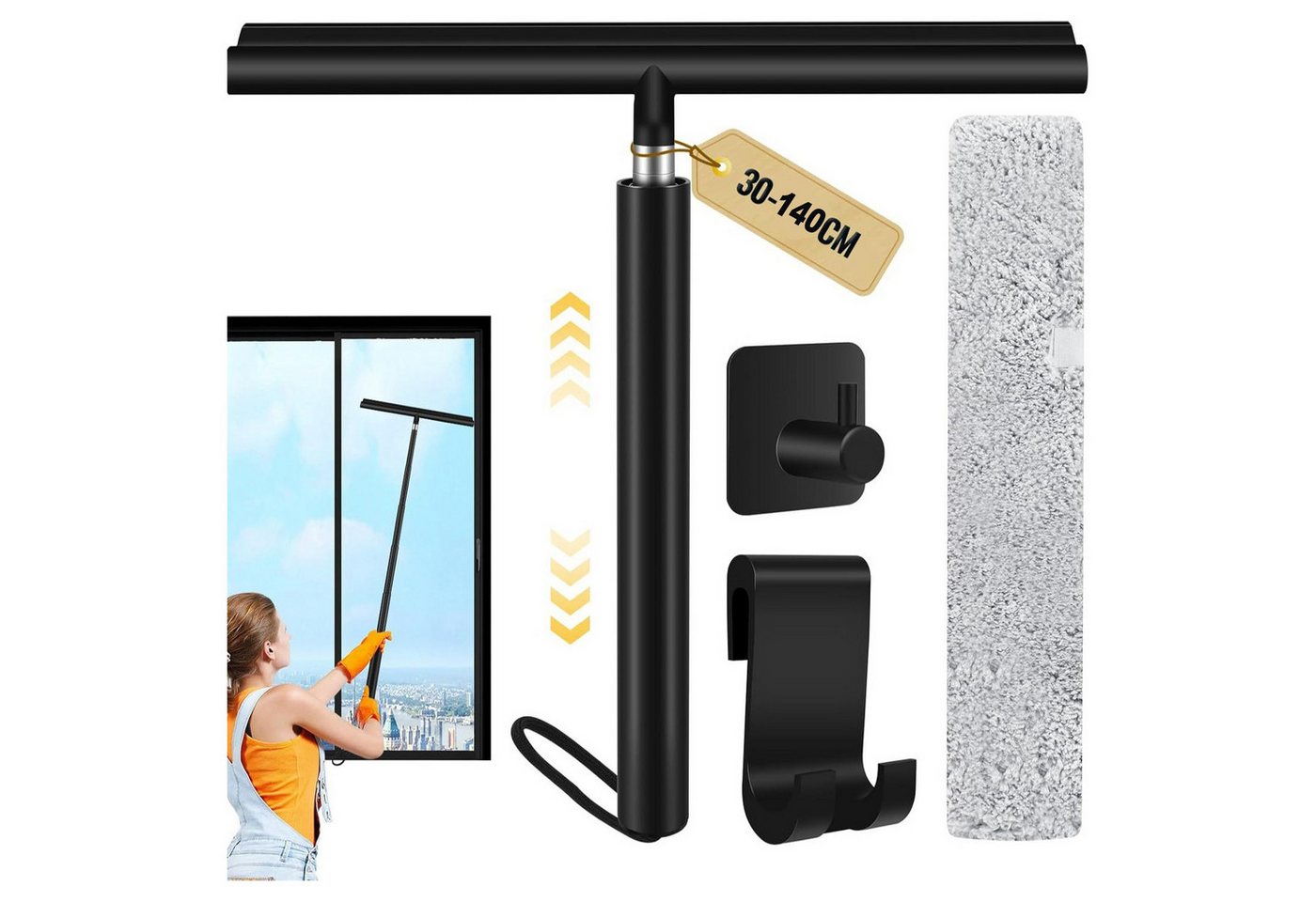 Coonoor Duschabzieher Teleskop-Duschabzieher aus Silikon mit Edelstahlkern, Fenster, Bad & Dusche streifenfrei reinigen Coonoor Duschabzieher Teleskop-Duschabzieher aus Silikon mit Edelstahlkern, Fenster, Bad & Dusche streifenfrei reinigen von Coonoor