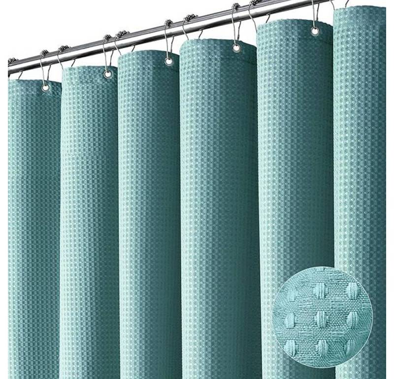 Coonoor Duschvorhang Duschvorhang aus Waffelstoff, wasserabweisend, waschbar & extra dick Breite 180 cm (1-tlg), strukturierter Stoffvorhang für Badezimmer von Coonoor