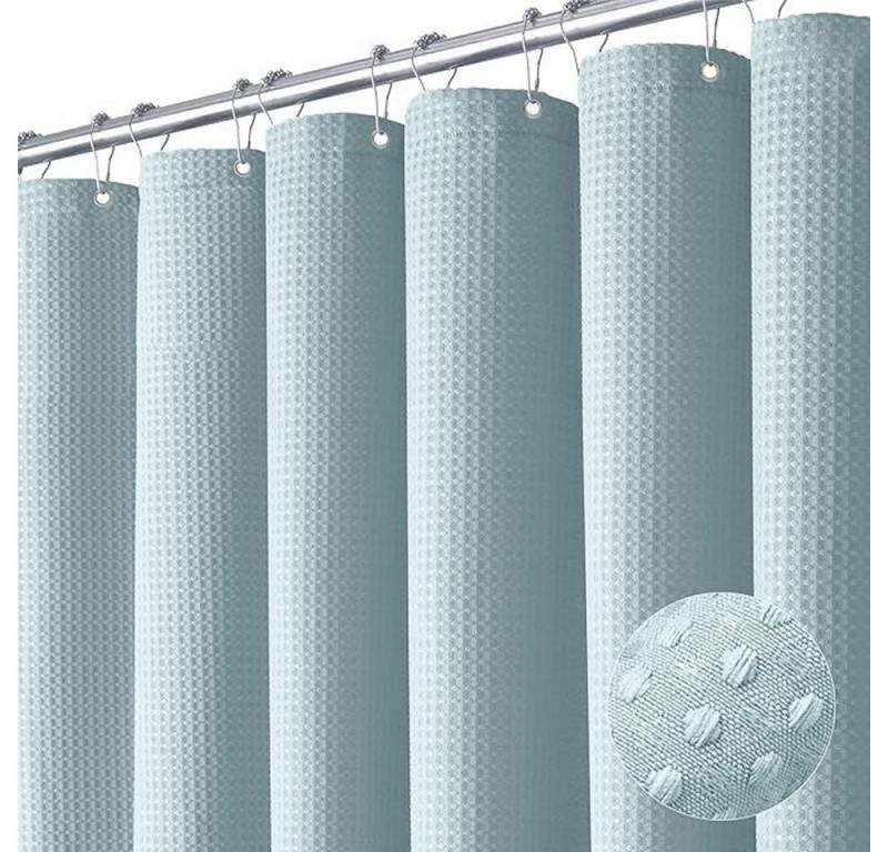 Coonoor Duschvorhang Duschvorhang aus Waffelstoff, wasserabweisend, waschbar & extra dick Breite 180 cm (1-tlg), strukturierter Stoffvorhang für Badezimmer von Coonoor