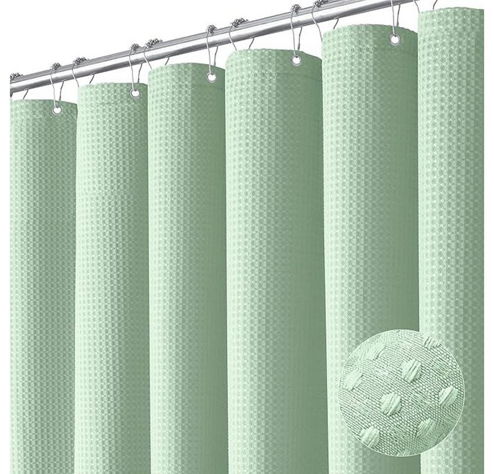 Coonoor Duschvorhang Duschvorhang aus Waffelstoff, wasserabweisend, waschbar & extra dick Breite 180 cm (1-tlg), strukturierter Stoffvorhang für Badezimmer von Coonoor