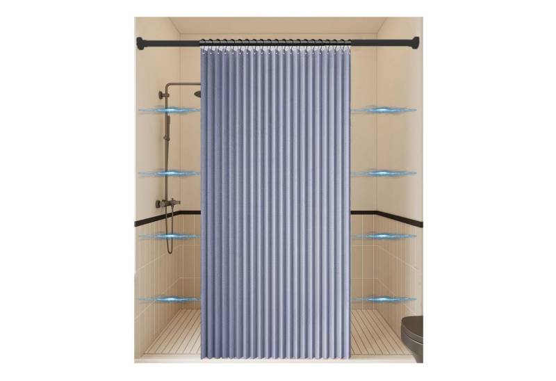 Coonoor Duschvorhang Wasserdichter Magnet-Falt-Duschvorhang, Anti-Schimmel Vorhang Breite 220 cm (1-tlg), Ideal für Badezimmer, Türrahmen, Schlafzimmer und als Raumteiler von Coonoor