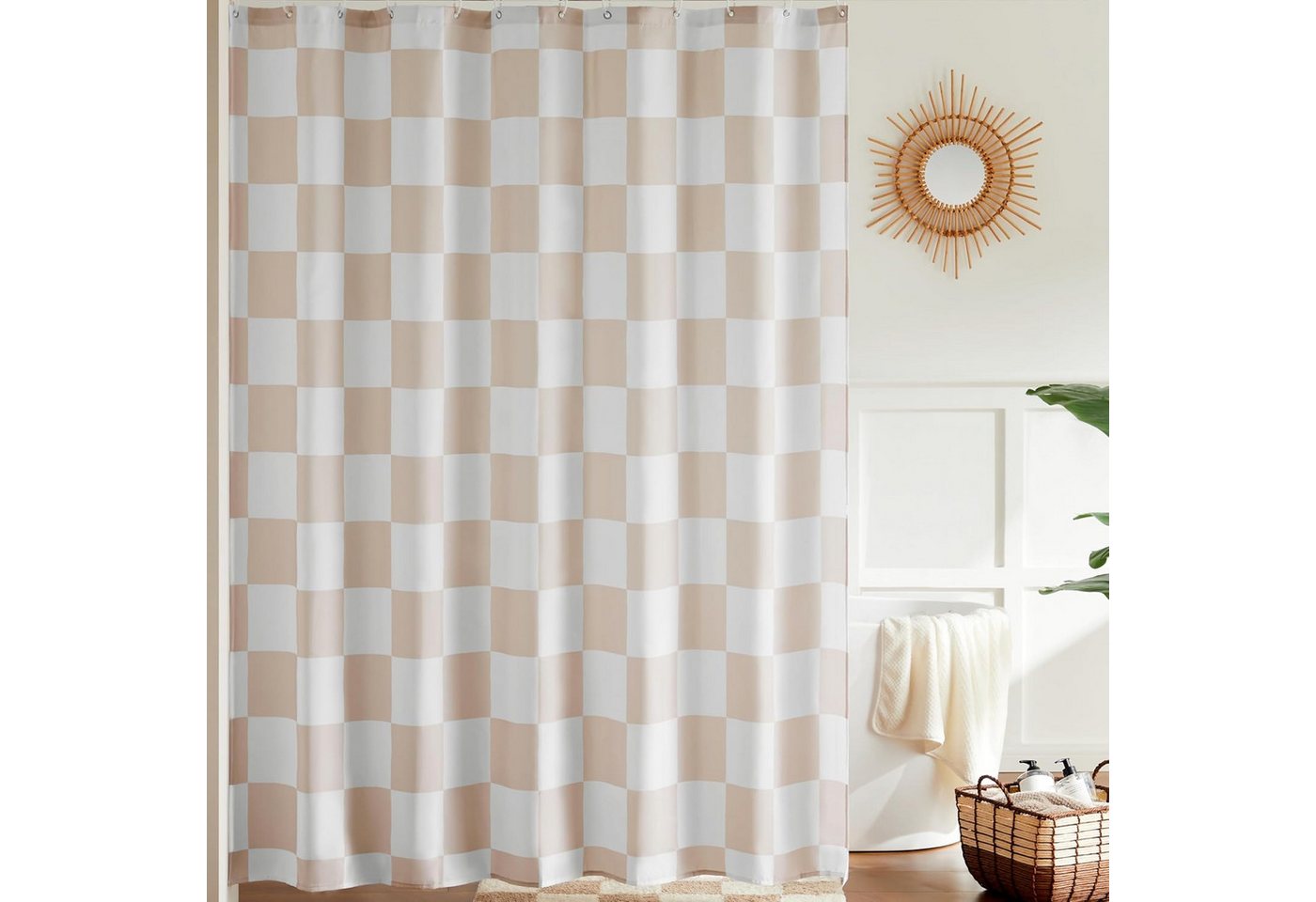 Coonoor Duschvorhang für Badezimmer, hübsches Retro-Schachbrettmuster,183 x 183 cm Coonoor Duschvorhang für Badezimmer, hübsches Retro-Schachbrettmuster,183 x 183 cm von Coonoor