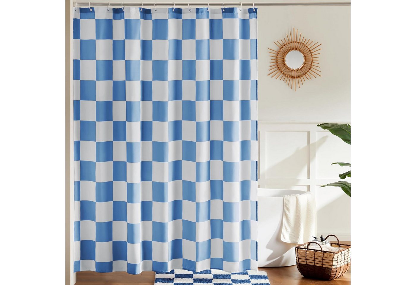 Coonoor Duschvorhang für Badezimmer, hübsches Retro-Schachbrettmuster,183 x 183 cm Coonoor Duschvorhang für Badezimmer, hübsches Retro-Schachbrettmuster,183 x 183 cm von Coonoor