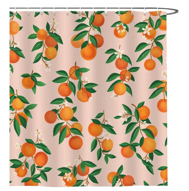 Coonoor Duschvorhang mit Fruchtmuster-Design, Anti-Schimmel, wasserdichtes Polyestergewebe Breite 180 cm (1-tlg), waschbar für das Badezimmer von Coonoor