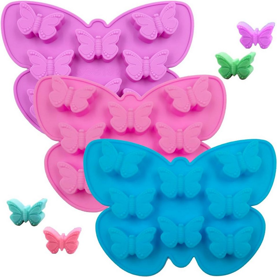 Coonoor Eiswürfelform Schmetterlingsformen Silikonform Schmetterling für Seife, Eiswürfel, (3-tlg) von Coonoor