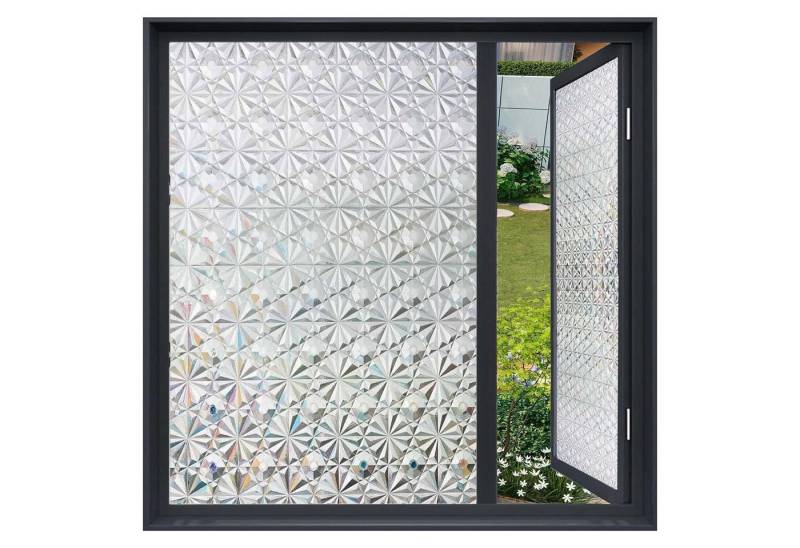 Coonoor Fensterfolie 3D Diamantblatt Fensterfolie, Privatsphäre Fensterfolie, UV-Schutz Fensteraufkleber, statische Fensterfolie von Coonoor