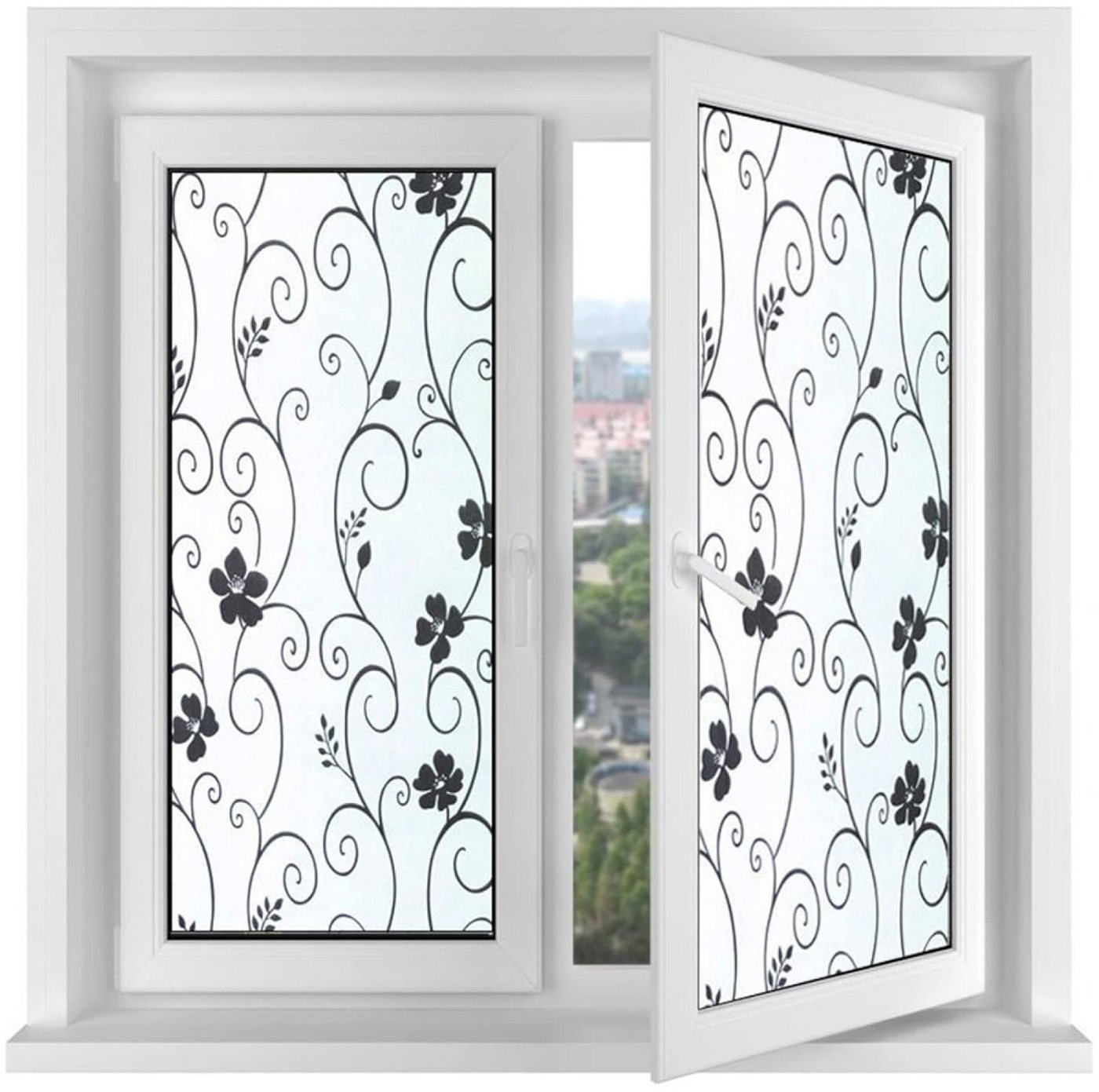 Coonoor Fensterfolie Mattes blumenfensterfolien, 3D Fensterfolie, Selbstklebende Blumen-Privatsphäre-Fensterfolie Coonoor Fensterfolie Mattes blumenfensterfolien, 3D Fensterfolie, Selbstklebende Blumen-Privatsphäre-Fensterfolie von Coonoor