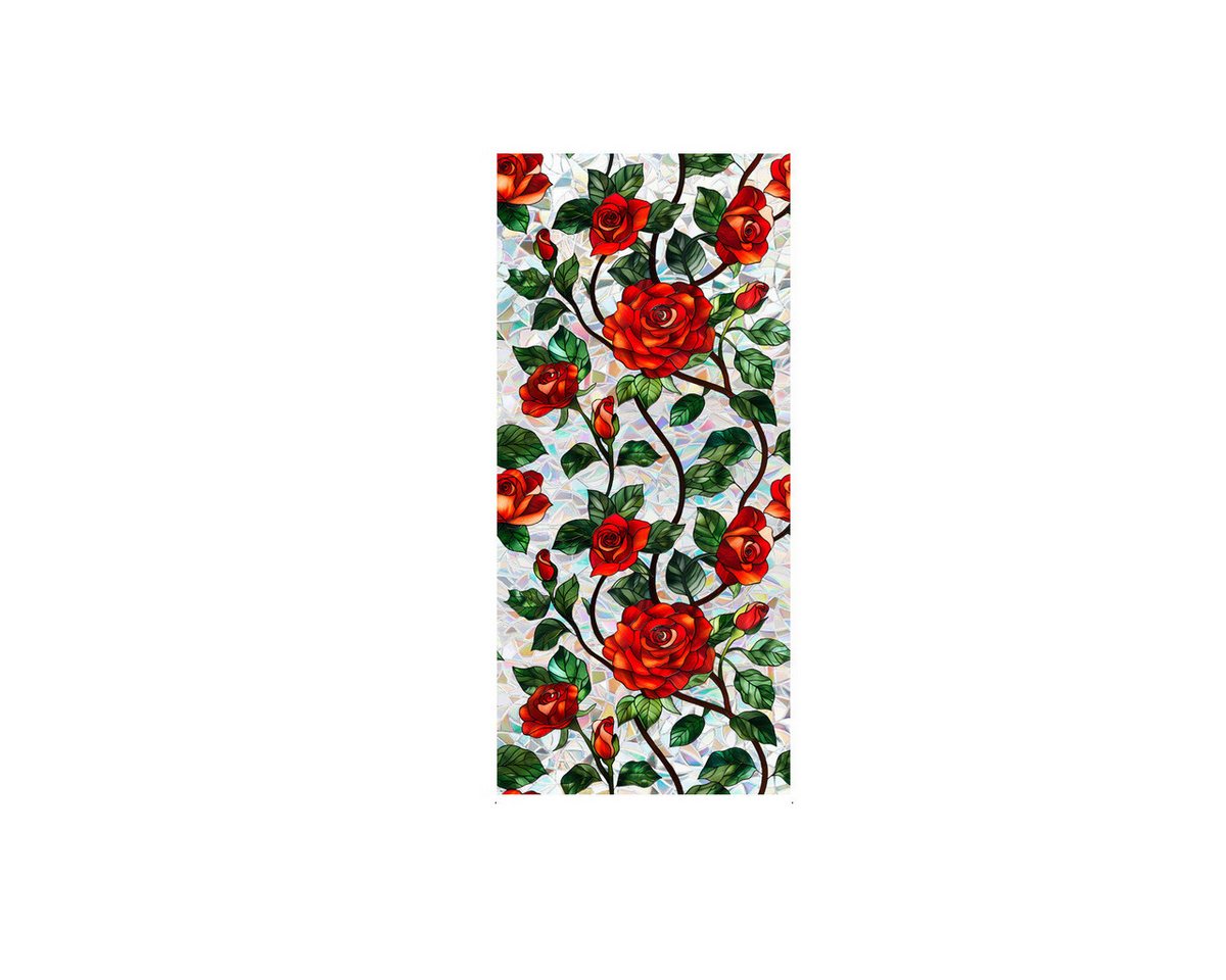 Coonoor Fensterfolie Elektrostatische Fensterfolie, bunte Fensterfolie, Vintage Blumenmuster Fensterfolie, selbstklebefreie Glasfolie Coonoor Fensterfolie Elektrostatische Fensterfolie, bunte Fensterfolie, Vintage Blumenmuster Fensterfolie, selbstklebefreie Glasfolie von Coonoor