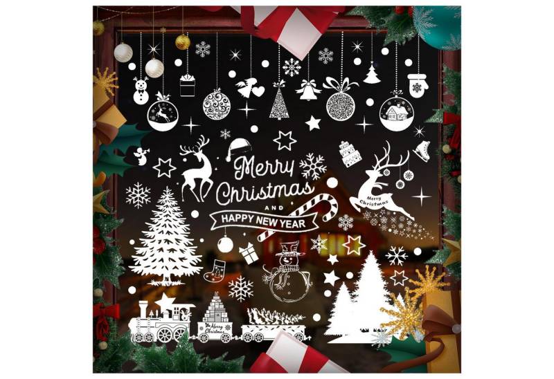 Coonoor Fenstersticker Weihnachts-Fensteraufkleber-Set, statische Fensteraufkleber, Weihnachts-Party-Dekorationen von Coonoor