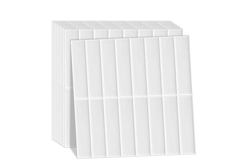 Coonoor Fliesenaufkleber 3d Wandpaneele Klebefliesen Küchenrückwand Metro Fliese (10 St), Wandfliesen Selbstklebend Bad Küche 10-Stück, (25,4 x 25,4 cm) von Coonoor