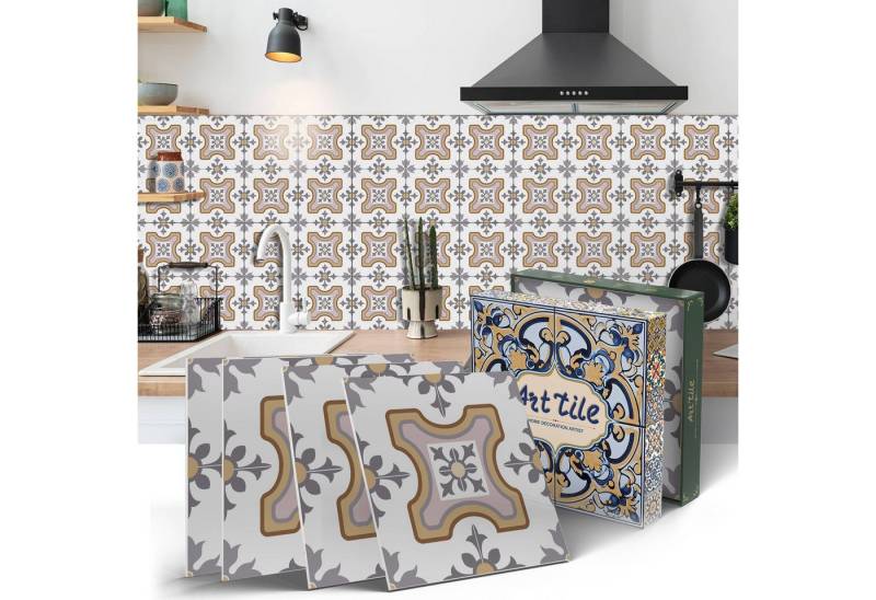 Coonoor Fliesenaufkleber Küchenfliesenaufkleber, wasserdichte Fliesenaufkleber, 3D-Tapete, (12 St), selbstklebende 3D-Wandtattoos, 15 x 15 cm, 12 Stück von Coonoor