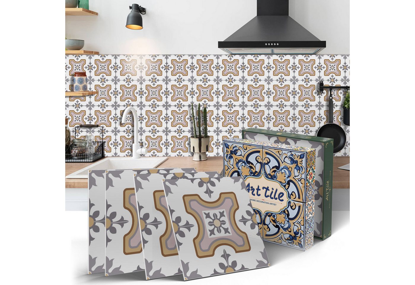 Coonoor Fliesenaufkleber Küchenfliesenaufkleber, wasserdichte Fliesenaufkleber, 3D-Tapete, (12 St), selbstklebende 3D-Wandtattoos, 15 x 15 cm, 12 Stück von Coonoor