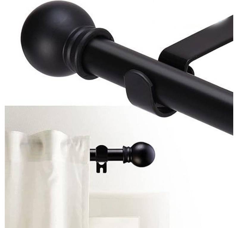 Coonoor Gardinenstange Ausziehbare Vorhangstange Mit Rundkappen, Metall-Gardinenstange, Für Scheibengardinen, Schlafzimmer, Wohnzimmer, Curtain Rod von Coonoor