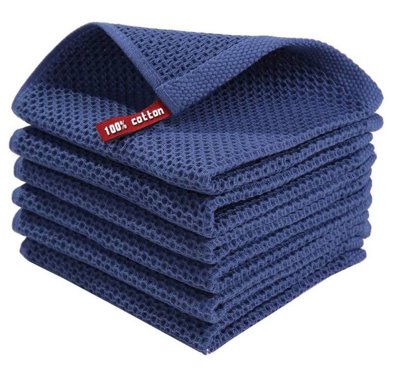 Auledio Geschirrtuch 100% Baumwolle,34 x 34 cm,Weiche Küchentücher Geschirrtuch Spüllappen, (6-tlg) von Auledio