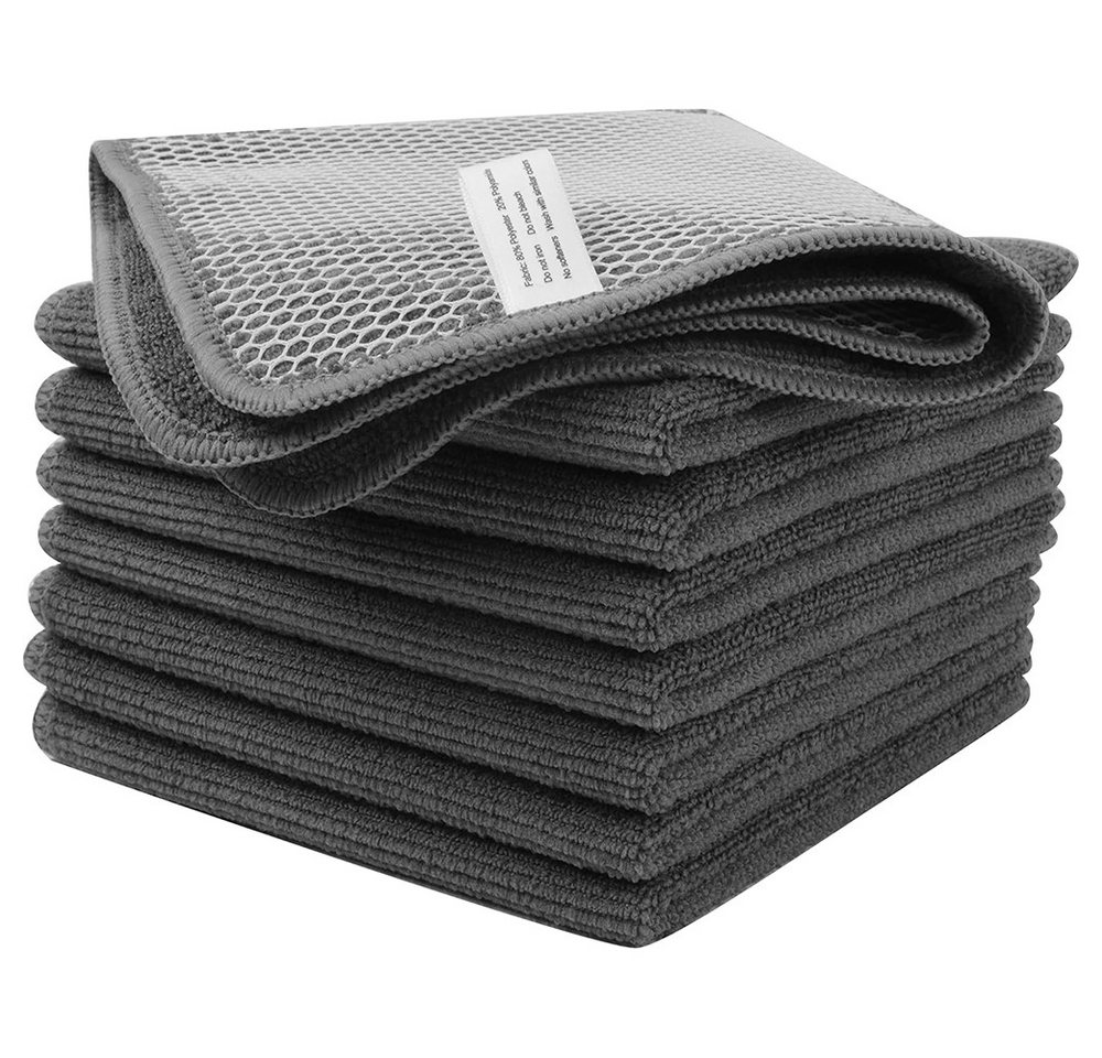 Coonoor Geschirrtuch Microfaser Spültücher Spüllappen Mit Poly-Mesh-Scheuerseite, (4-tlg), Abwaschtücher Küche Haushaltstücher Lappen Küche von Coonoor