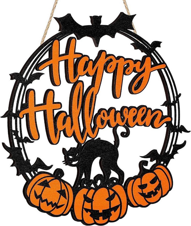 Coonoor Hängedekoration Halloween Holz Hängeschild Outdoor Dekorationen Foto Requisite, für Halloween Herbst Haustür Dekor Coonoor Hängedekoration Halloween Holz Hängeschild Outdoor Dekorationen Foto Requisite, für Halloween Herbst Haustür Dekor von Coonoor