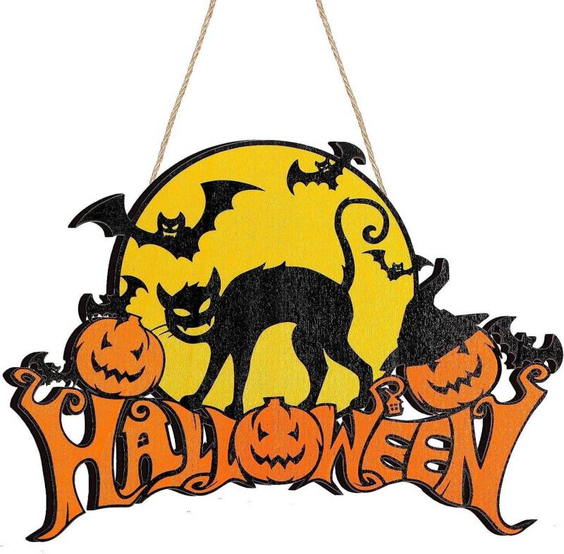 Coonoor Hängedekoration Halloween Holz Hängeschild Outdoor Dekorationen Foto Requisite, für Halloween Herbst Haustür Dekor Coonoor Hängedekoration Halloween Holz Hängeschild Outdoor Dekorationen Foto Requisite, für Halloween Herbst Haustür Dekor von Coonoor