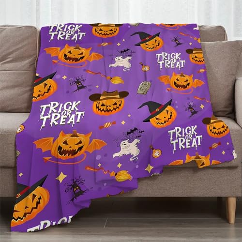 Coonoor Weihnachtstag/Halloween Wohndecke Flanell Fleece Decken - 125x150CM Halloween kuscheldecke wolldecke Couch und Bett Decken von Coonoor