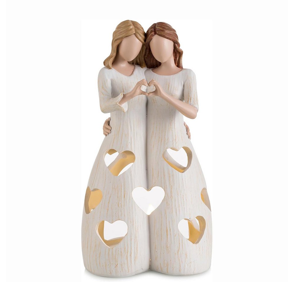 Coonoor Kerzenständer Geschenk zum Muttertag Mutter und Tochter umarmen den Kerzenhalter, mit LED-Kerze geliefert von Coonoor
