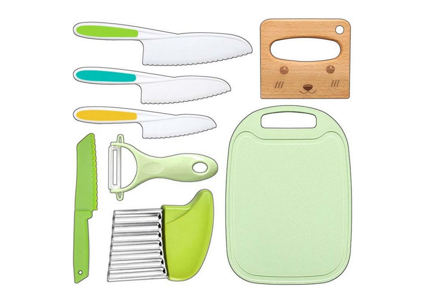 Coonoor Kinderkochmesser 8-teiliges Kinder-Küchenmesser-Set zum Schneiden und Kochen von Coonoor