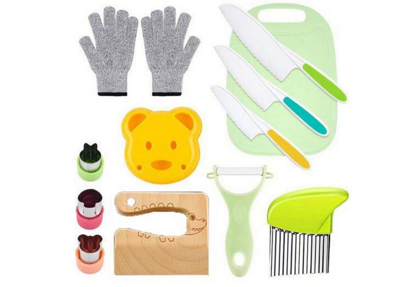 Coonoor Kinderkochmesser 8-teiliges Kinder-Küchenmesser-Set zum Schneiden und Kochen von Coonoor