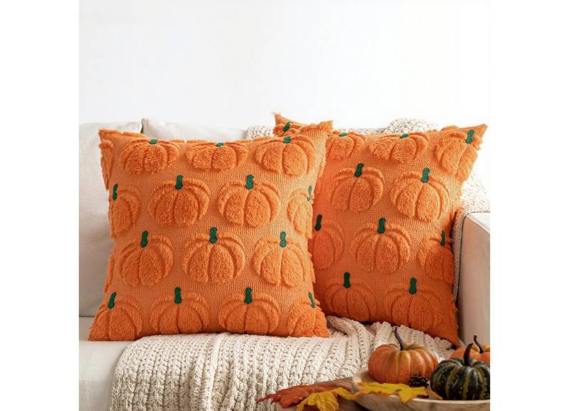 Coonoor Kissenbezug 2er Halloween Kissenbezug Herbst Dekokissen Kissenhülle von Coonoor