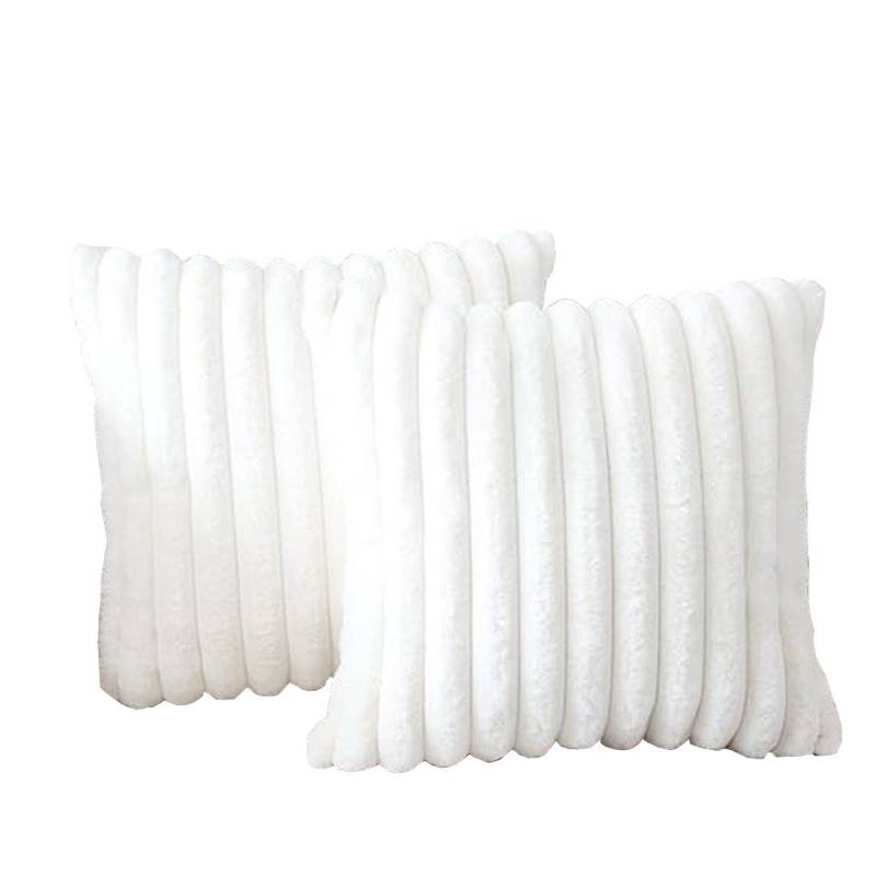 Coonoor Kissenbezug 45x45 cm Plüsch Deko Kissenbezüge Weich Gestreift Kissenhülle, (1 Stück), Dekokissen Sofakissenbezug Luxus Sofakissen Wohnzimmer Sofa von Coonoor