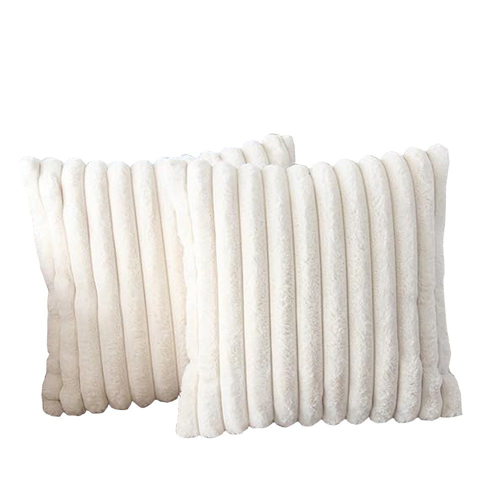 Coonoor Kissenbezug 45x45 cm Plüsch Deko Kissenbezüge Weich Gestreift Kissenhülle, (1 Stück), Dekokissen Sofakissenbezug Luxus Sofakissen Wohnzimmer Sofa von Coonoor