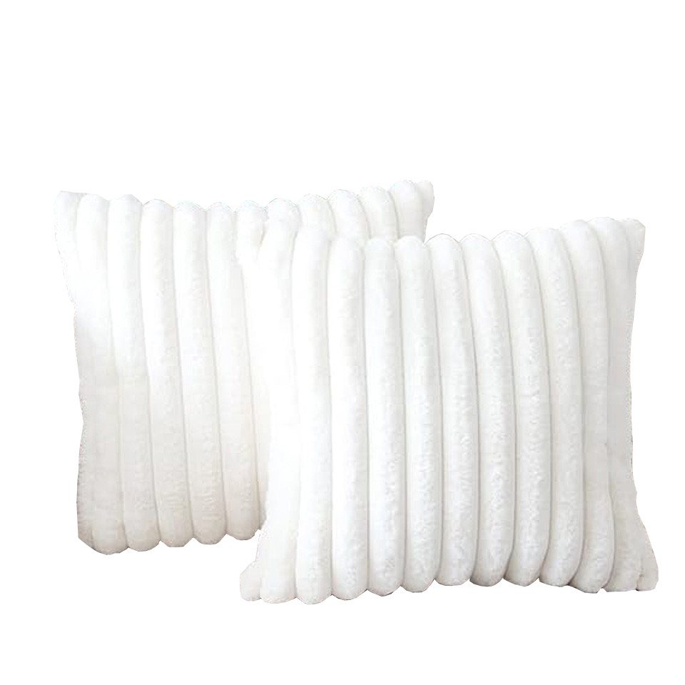 Coonoor Kissenbezug 45x45 cm Plüsch Deko Kissenbezüge Weich Gestreift Kissenhülle, (4 Stück), Dekokissen Sofakissenbezug Luxus Sofakissen Wohnzimmer Sofa von Coonoor