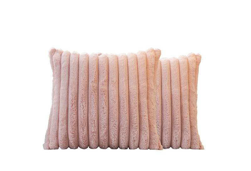 Coonoor Kissenbezug 45x45 cm Plüsch Deko Kissenbezüge Weich Gestreift Kissenhülle, (4 Stück), Dekokissen Sofakissenbezug Luxus Sofakissen Wohnzimmer Sofa von Coonoor