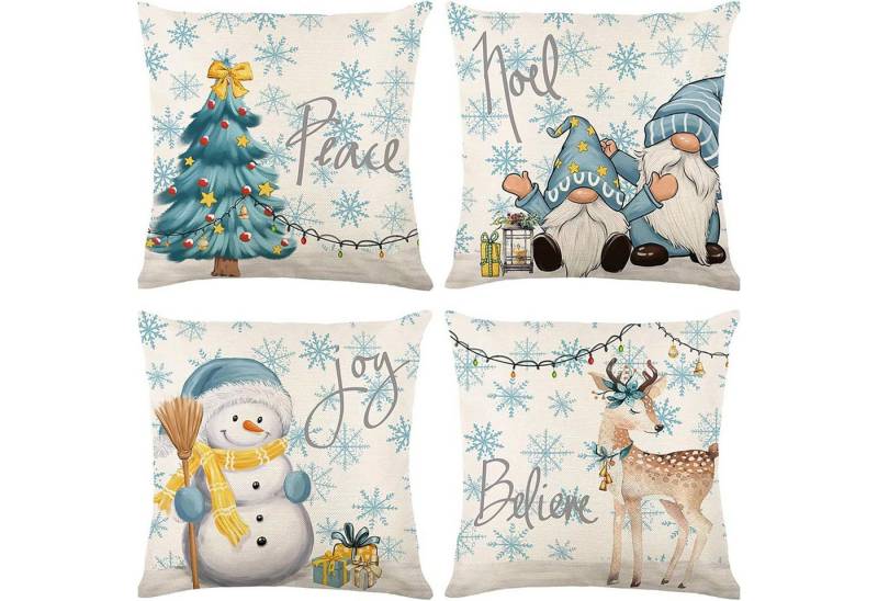 Coonoor Kissenbezug Weihnachtsdekoration Kissenbezüge 45 x 45 cm, (4 Stück), Weihnachts Cartoon Kissenbezüge Coonoor Kissenbezug Weihnachtsdekoration Kissenbezüge 45 x 45 cm, (4 Stück), Weihnachts Cartoon Kissenbezüge von Coonoor