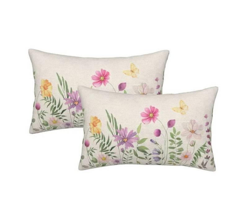 Kaket Kissenbezug Blumen Kissenbezüge, SofaKissenhülle, Heim Kissenbezug, (2 Stück), 50x30 cm Kissenbezug, Ultra weich und atmungsaktiv von Kaket