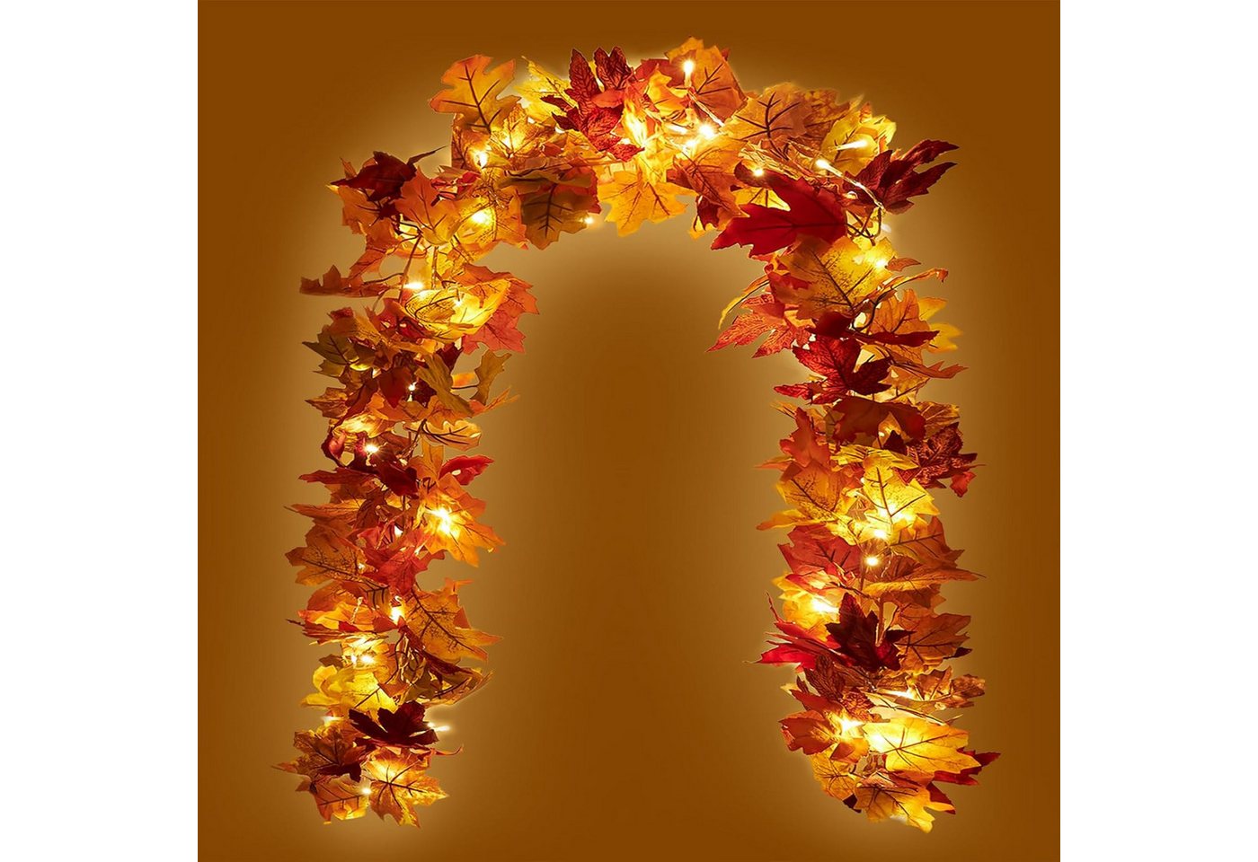 Coonoor LED-Lichterkette 2 Stück Ahornblätter Herbstgirlande Mit 40 LEDs - 176cm Coonoor LED-Lichterkette 2 Stück Ahornblätter Herbstgirlande Mit 40 LEDs - 176cm von Coonoor