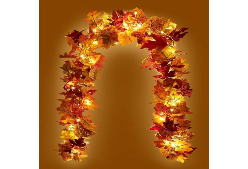 Coonoor LED-Lichterkette 2 Stück Ahornblätter Herbstgirlande Mit 40 LEDs - 176cm Coonoor LED-Lichterkette 2 Stück Ahornblätter Herbstgirlande Mit 40 LEDs - 176cm von Coonoor