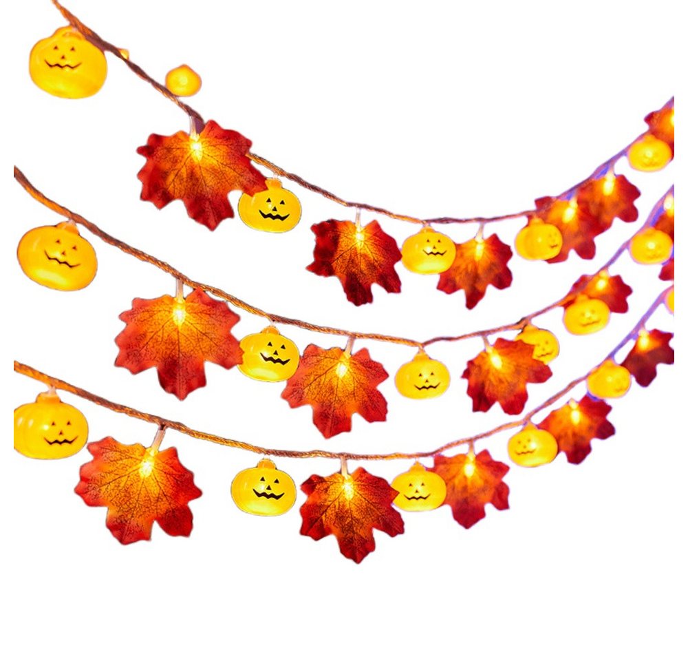 Coonoor LED-Lichterkette 3M 20LED Halloween Deko Herbst Ahornblatt Girlande Lichterkette, für Halloween Theme Erntedankfest Weihnachtsfeiern von Coonoor